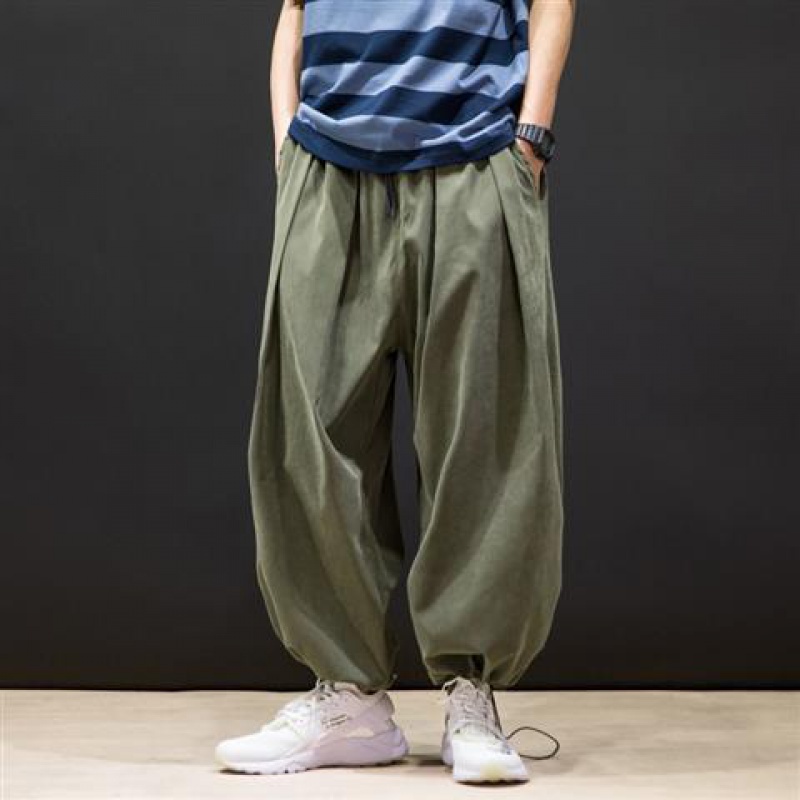 Quần Thể Thao Ống Rộng Phối Dây Rút Phong Cách Đường Phố Hàn Quốc Cho Nam