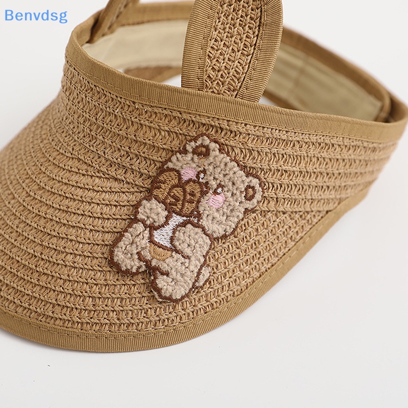 Mũ Rơm Chống Nắng Hở Chóp Hình Gấu Hoạt Hình Thời Trang Đi Biển Mùa Hè Cho Bé Trai Và Gái