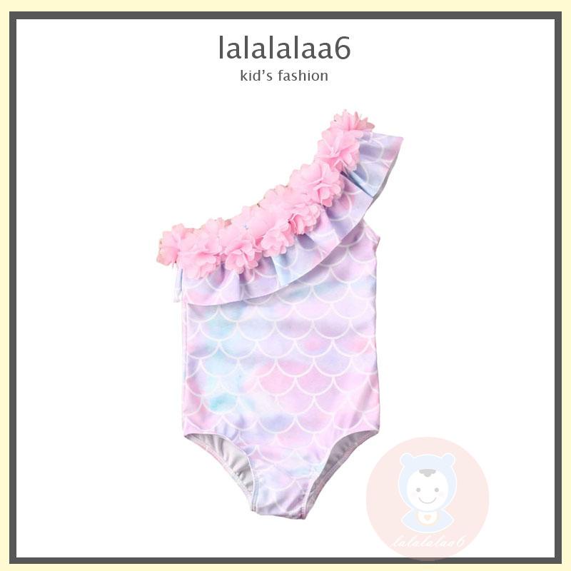 Bộ Đồ Bơi Liền Thân Sát Nách Họa Tiết Vảy Cá Cho Bé Gái LAA6-