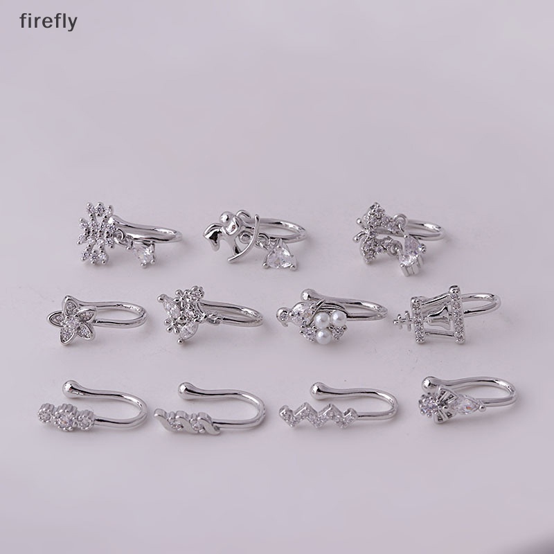 Kẹp Mũi Giả Bằng Thép Không Gỉ Đính Đá Zircon Thời Trang