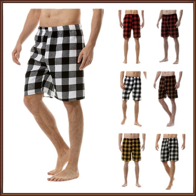 Quần Short Cotton Đi Biển Dáng Rộng Thoáng Khí In Họa Tiết Caro Thời Trang Mùa Hè Cho Nam