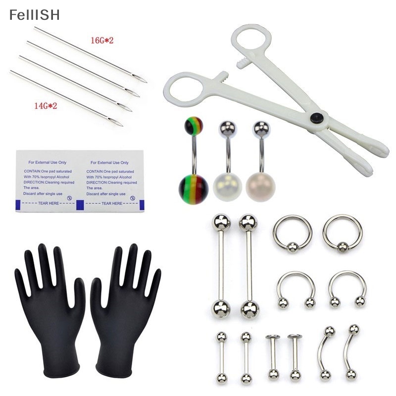 Bộ Dụng Cụ Xỏ Khuyên Cơ Thể 14G 16G 439br Tiện Dụng