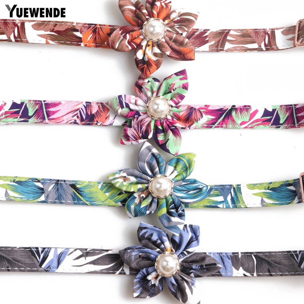 Vòng Cổ Họa Tiết Hoa Có Khóa Kim Loại Cho Thú Cưng