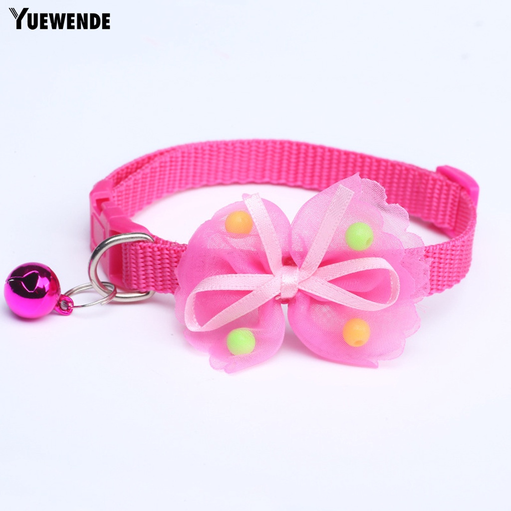 Yq.e Vòng Cổ Thắt Nơ Màu Trơn Dễ Thương Tinh Tế Có Chuông Dành Cho Cún Cưng / Mèo Cưng Trong Lễ Hội