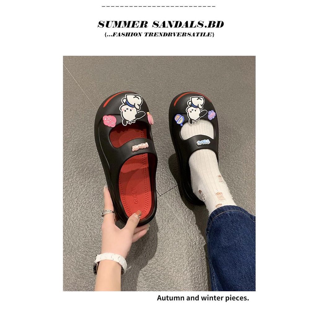 Dép Bít Mũi Đế Mềm Dễ Thương Thời Trang Đi Biển Mùa Hè Cho Nữ