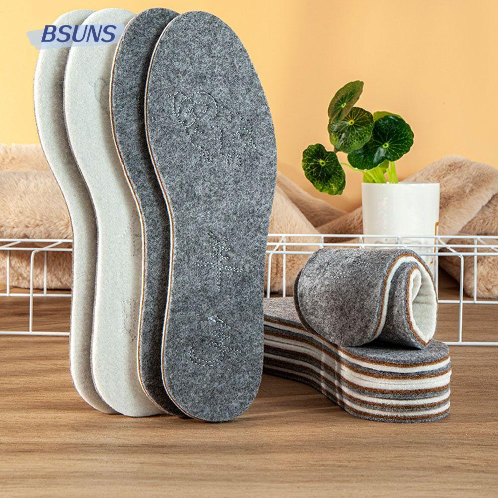 Bộ 2 Cặp Đế Lót Giày Bằng Len Dày Mềm Mại Giữ Ấm Cho Nam Và Nữ