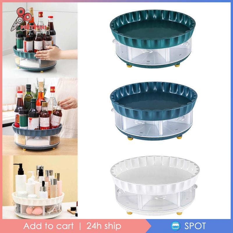 Giá Đỡ Lọ Gia Vị Lười Biếng Xoay 360 Độ Prettyia1