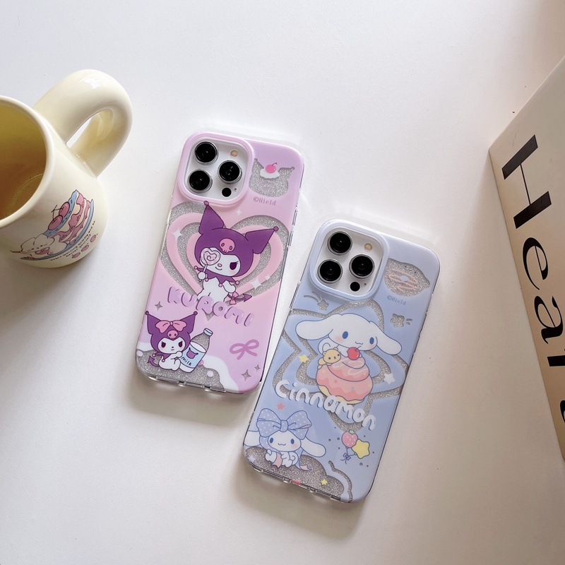Ốp Điện Thoại IMD Mềm Chống Trầy Trang Trí Hình Kuromi Cinnamoroll Cho iPhone 14 13 12 Pro Max 11