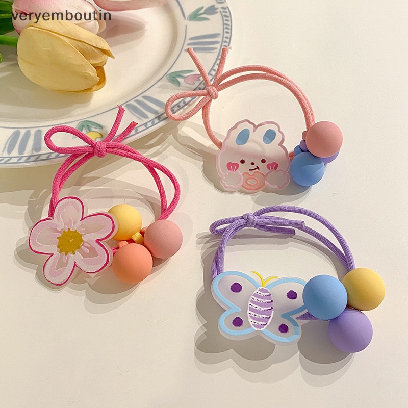 Dây Cột Tóc Co Giãn Cao in Họa Tiết Graffiti Hoạt Hình Nhật Bản Dễ Thương Cho Bé Gái