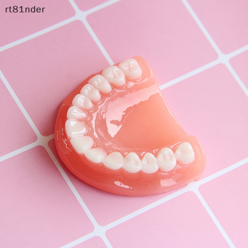 Rt Mặt Vòng cổ Bằng Resin Hình Hàm Răng Dùng Làm Móc Khóa DIY