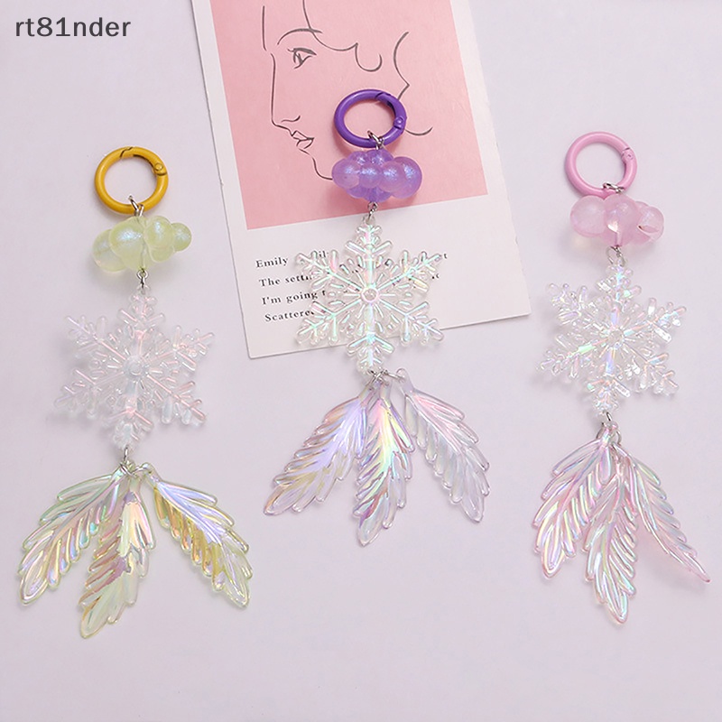 Rt Móc Khóa Hình Bông Tuyết Bằng Acrylic Mạ Màu Sáng Tạo Thời Trang