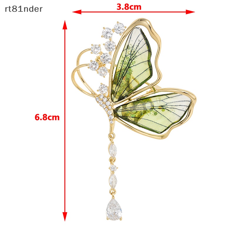 Rt Ghim Cài Áo Tua Rua Pha Lê Trong Suốt Hình Bướm Thời Trang Cho Nữ