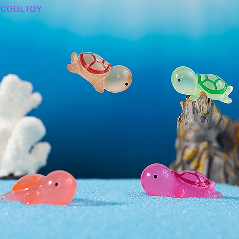 Cooltoy Set 3 Tượng Rùa Hoạt Hình Mini Màu Dạ Quang Trang Trí Tiểu Cảnh / Nhà Búp Bê