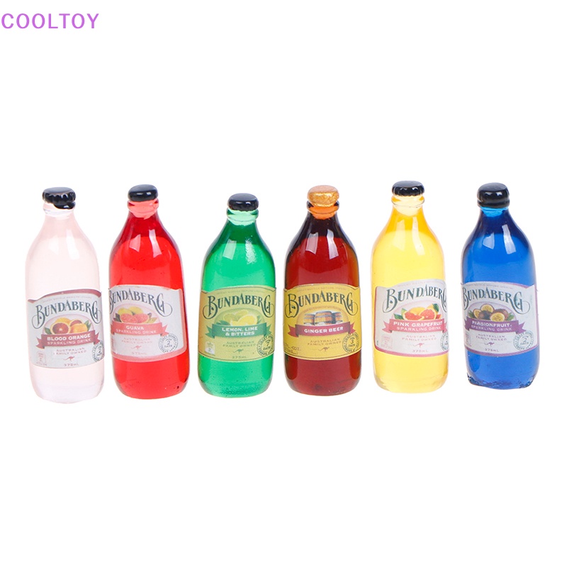 Set 6 Chai Rượu Mini Tỉ Lệ 1 / 12 Xinh Xắn Dùng Để Trang Trí Nhà Búp Bê