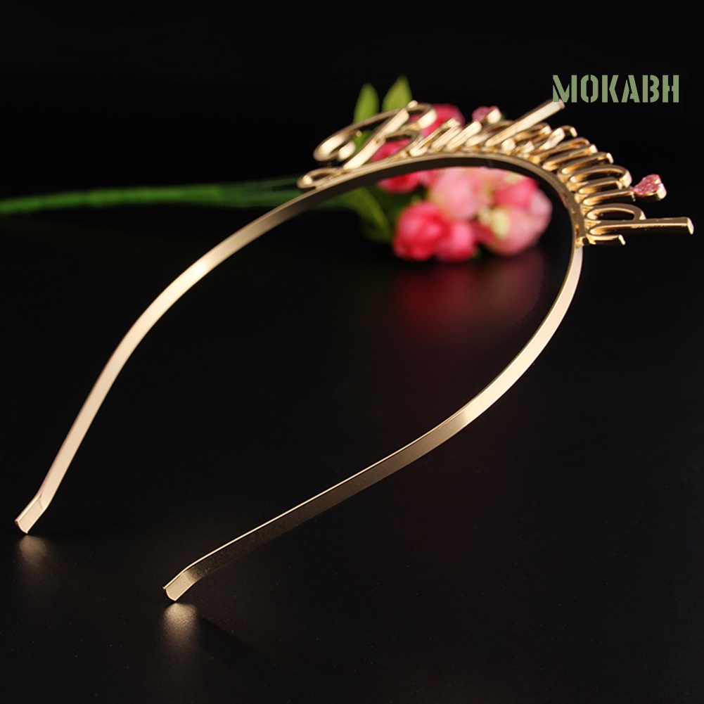 Băng Đô Cài Tóc Hình Trái Tim In Chữ Thời Trang Cho Phù Dâu