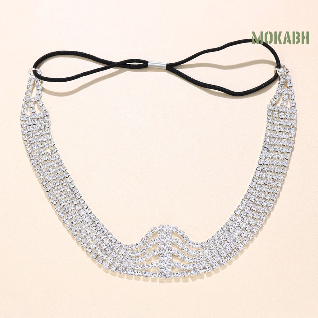 Băng Đô Cài Tóc Nhiều Lớp Đính Đá Co Giãn Tốt Chống Trượt Cho Cô Dâu