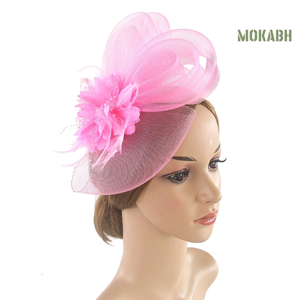 Mũ Tai Thỏ Phối Lưới Đính Lông Vũ Phong Cách Retro Thanh Lịch Dành Cho Cô Dâu