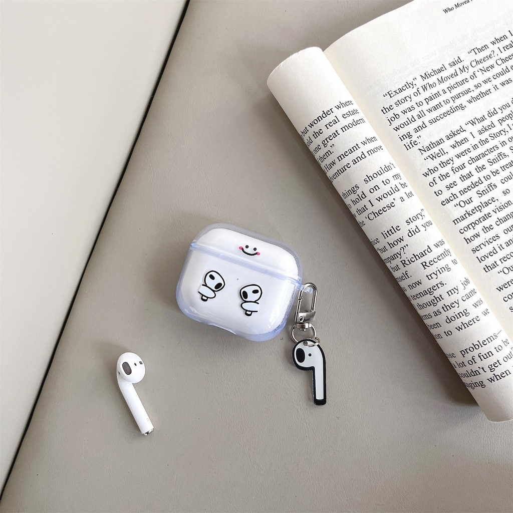 Vỏ Bảo Vệ Hộp Sạc Tai Nghe Bluetooth Không Dây Airpods pro 1 2 3 pro2 Bằng tpu Trong Suốt Họa Tiết Hoạt Hình Dễ Thương