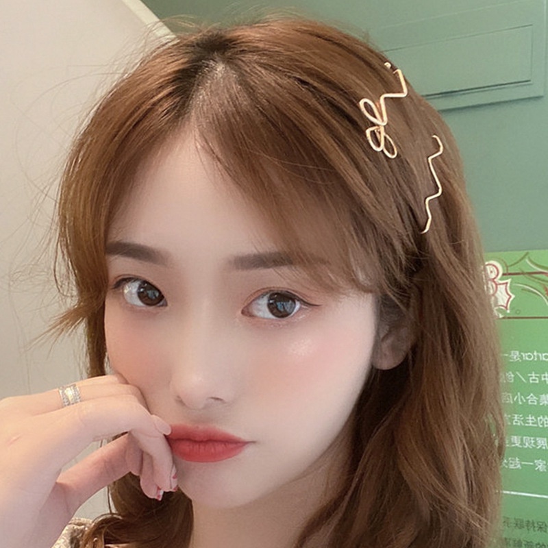 Kẹp Tóc Hình Học Bằng Kim Loại Màu Sắc Ngọt Ngào Cho Nữ