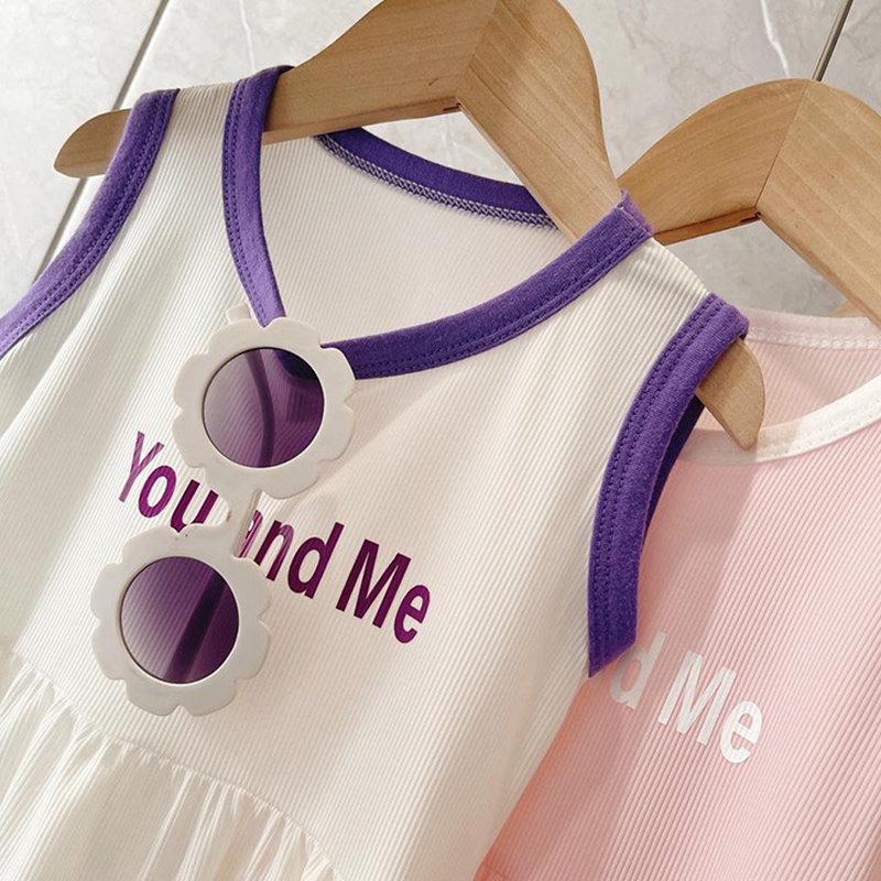 Đầm Mùa Hè 2023 Sát Nách Bằng Lụa Lạnh Cho Bé Gái 2-9 Tuổi