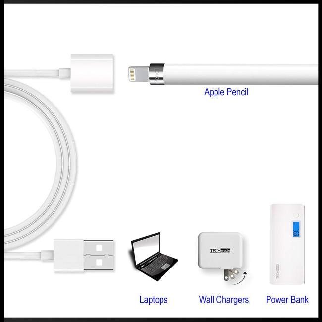 Dây Cáp Sạc Chuyển Đổi Đầu Đực Sang Đầu Cái Linh Hoạt Cho Apple Pencil