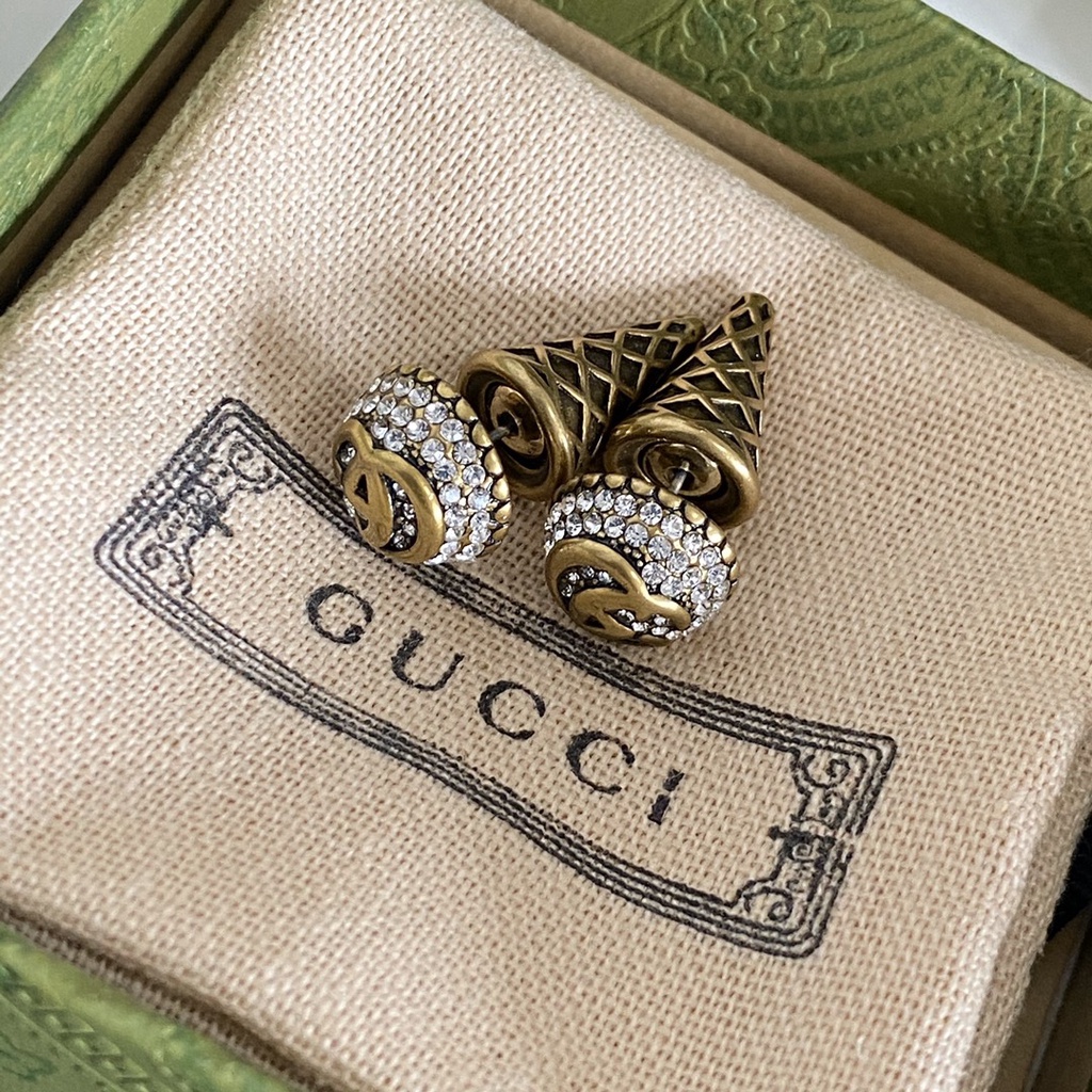 Bông Tai Gucci Bằng Thép Titan In Chữ Thời Trang Sang Trọng Cho Nữ