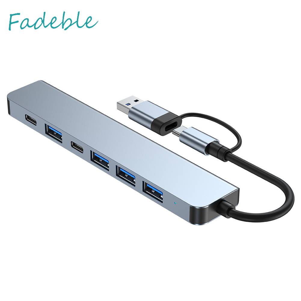 Bộ Chia 7 Trong 1 USB Sang USB3.0 2.0 5W Type C