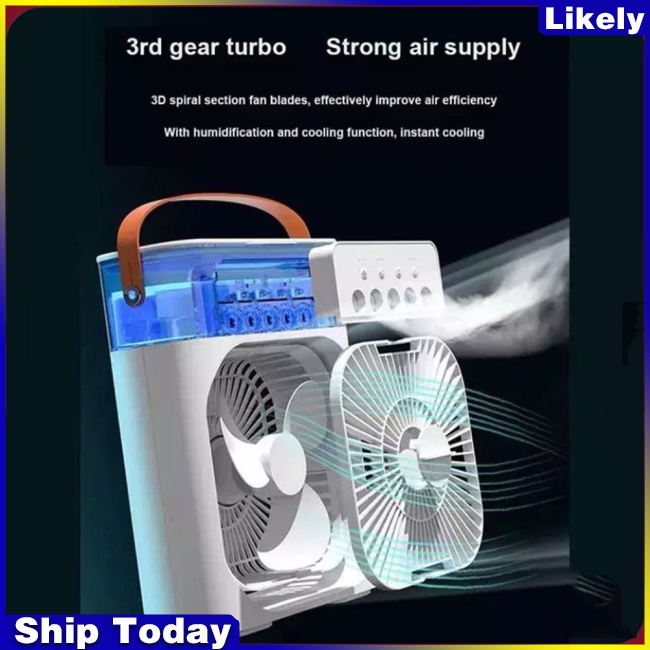 Quạt Điều Hòa Làm Mát Phun Sương 6 Inch Với 3 Tốc Độ 5 7 Màu Sắc Khác Nhau
