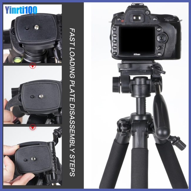 Giá Đỡ Ba Chân Bằng Nhôm Chuyên Nghiệp Yinrti Zomei Q111 Cho Máy Ảnh Kỹ Thuật Số Dslr