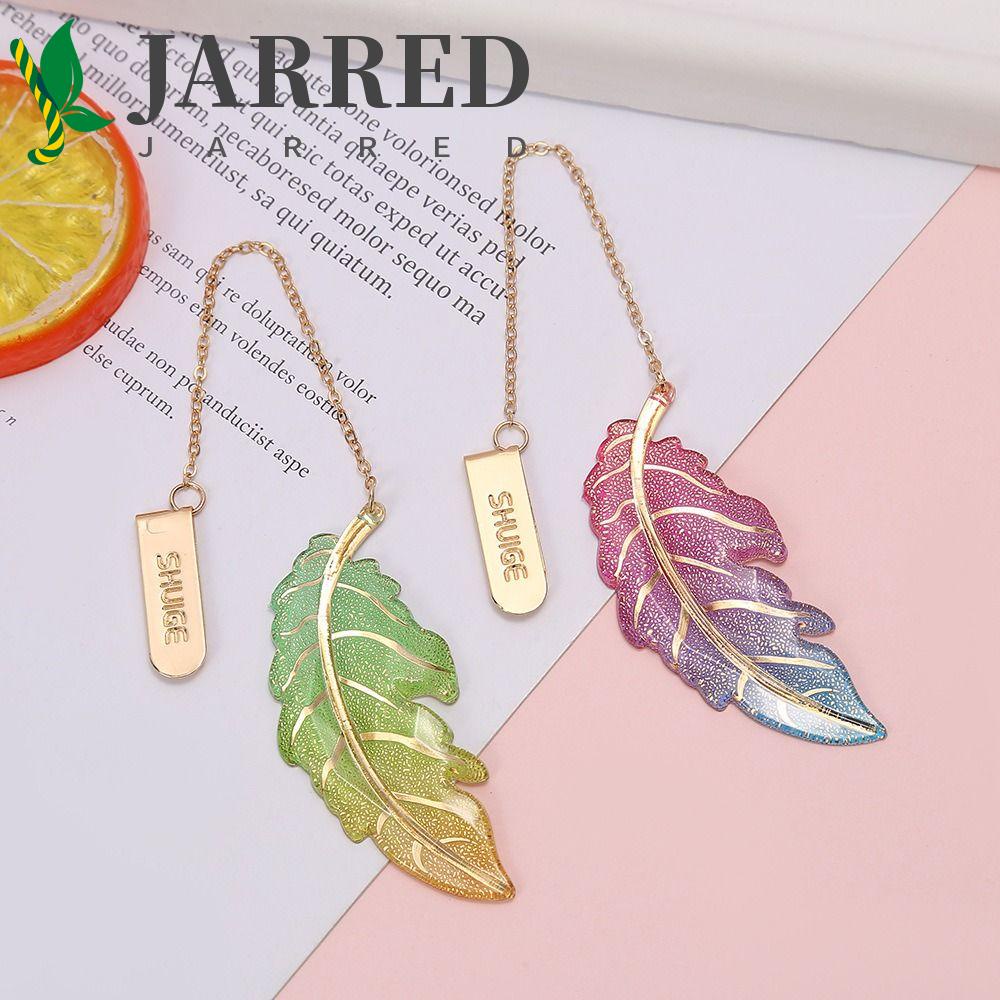 JARRED Set 2 Thẻ Đánh Dấu Sách Hình Chiếc Lá Dễ Thương Xinh Xắn
