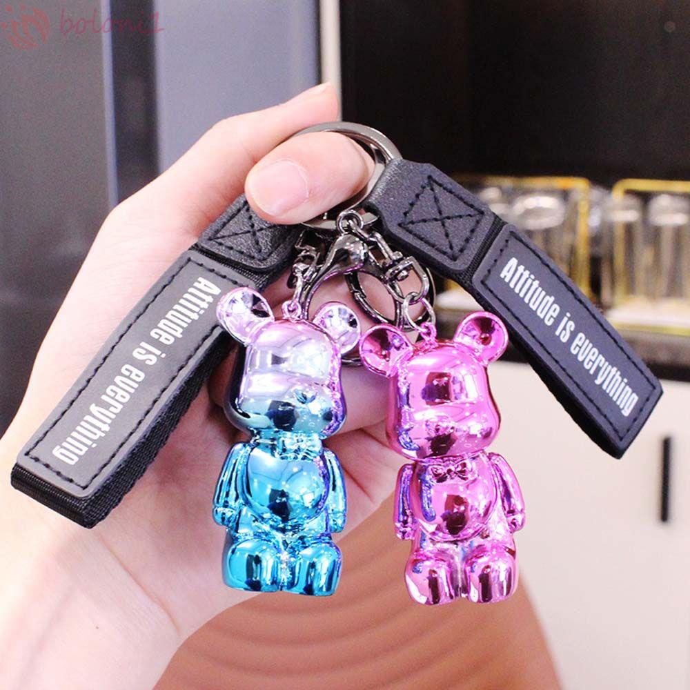 Móc Khóa Hình Gấu Violent Bằng Da + Acrylic + Dây Đeo Tay Độc Đáo Dễ Thương Cho Nữ