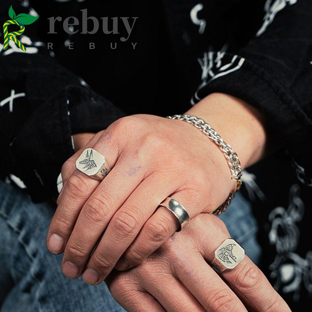 Rebuy Nhẫn Hở Thần Chết Ai Cập Độc Đáo Phong Cách Đường Phố Cho Nam