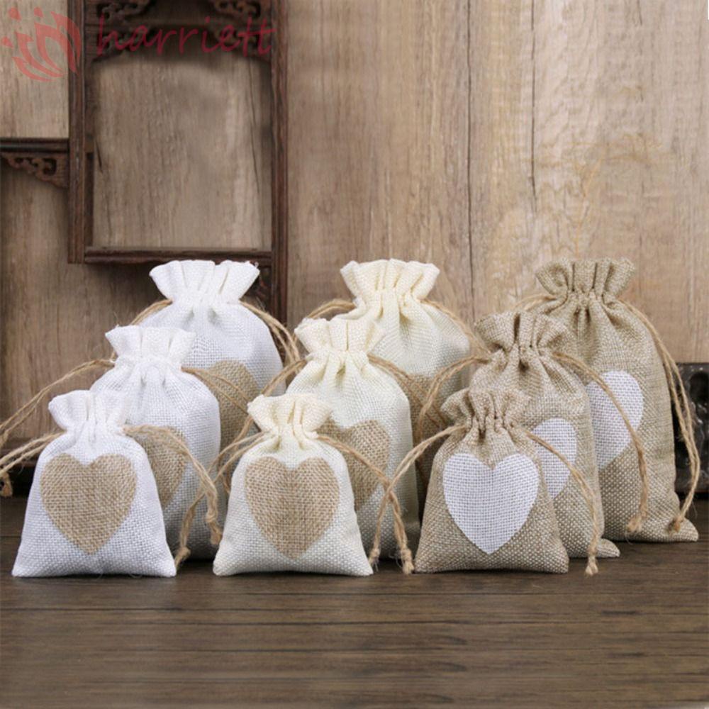 Set 10 Túi Đựng Bánh Kẹo Bằng Vải Bố Có Thể Tái Sử Dụng