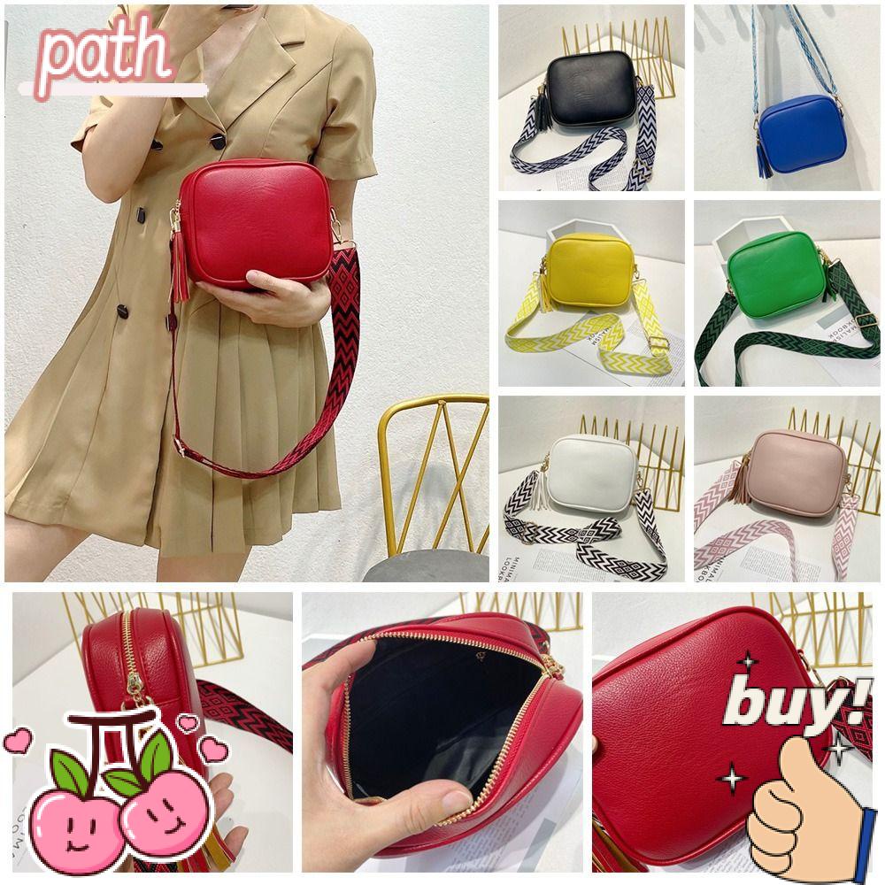 Túi Đeo Chéo Màu Sắc Xinh Xắn Dây Bản Rộng Thời Trang Cho Nữ