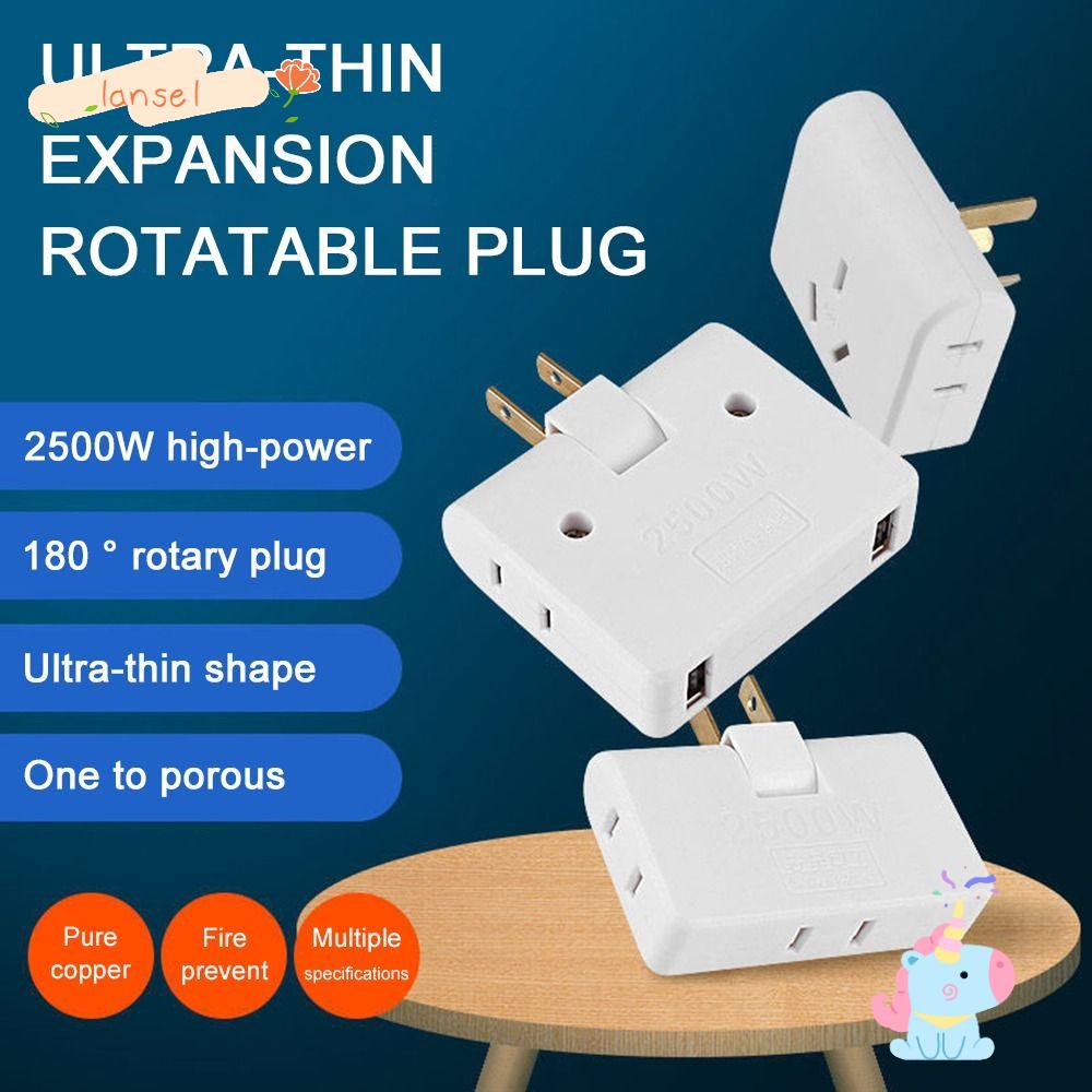 Set 2 Ổ Cắm Điện Chuyển Đổi 3 / 4 Trong 1 Cổng USB Gắn Tường Trong Nhà