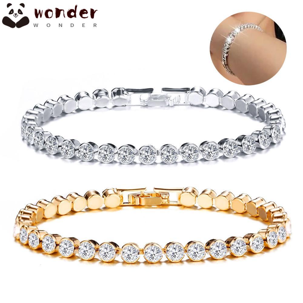 Vòng Đeo Tay Đính Hạt Lấp Lánh 5mm Phong Cách Hiphop Sang Trọng