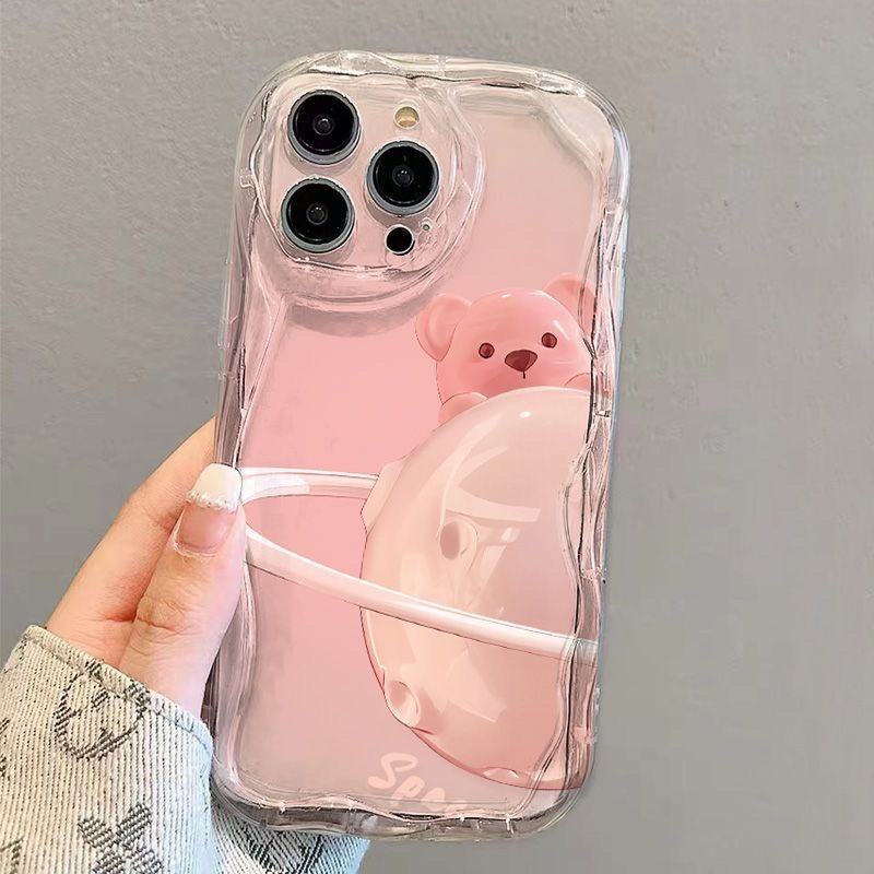 Ốp Điện Thoại Silicon Hình Hành Tinh Màu Hồng Có Vòng Đỡ Cho IPhone 7 7plus 8 8plus Xs XR 11 12 13 14 Pro Plus Promax
