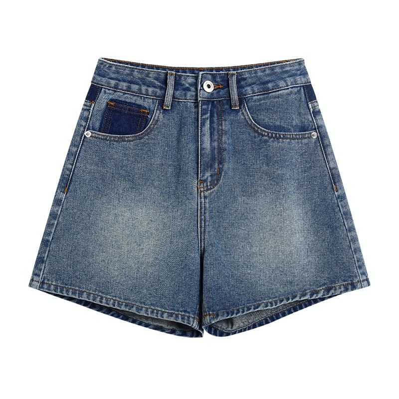 Quần Short Denim Lưng Cao Ống Rộng plus Size Thời Trang Mùa Hè Cho Nữ