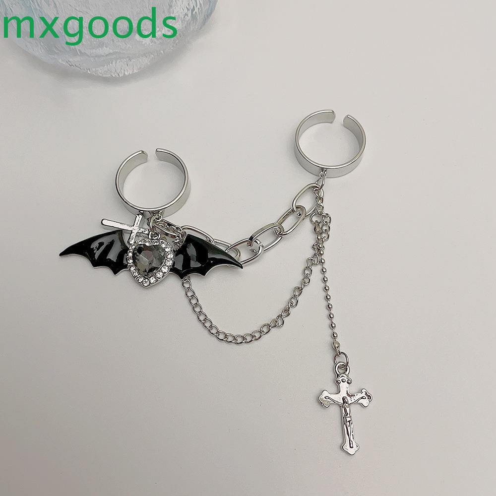 Nhẫn Hở Phối Tua Rua Mặt Hình Thánh Giá Độc Đáo Cá Tính Cho Bạn Gái