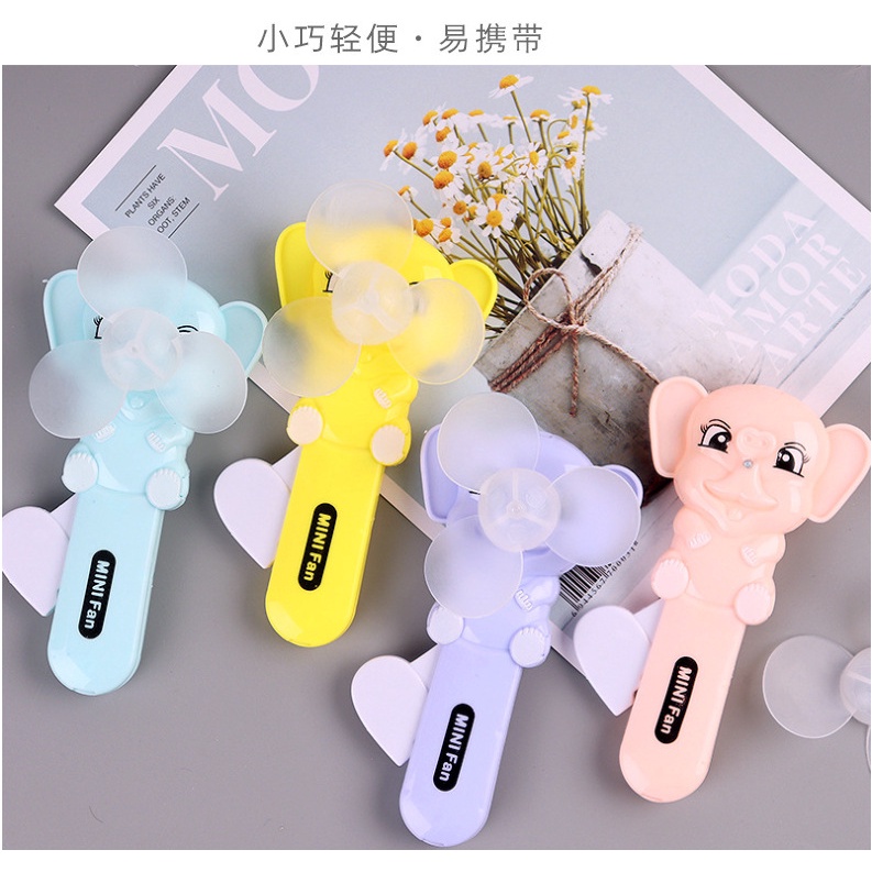 Quạt Mini Cầm Tay Họa Tiết Hoạt Hình Dễ Thương Cho Bé
