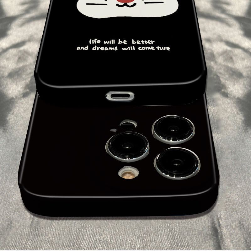 Ốp Điện Thoại Mềm Hình Thỏ Trắng Đen Chống Sốc Cho Iphone 14pro78 1211 plusmax13 6In 8FLN