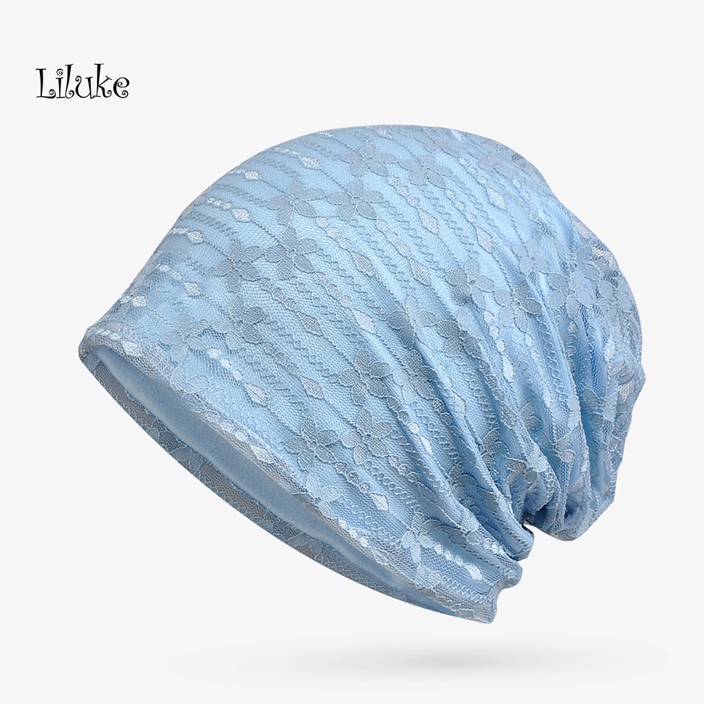 Khăn Trùm Đầu Che Nắng Thông Thoáng Thêu Hoa