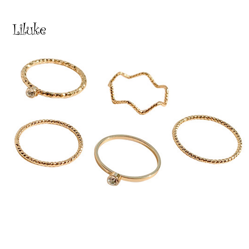 Bộ 5 / 3 Nhẫn Đeo Tay Thời Trang Xinh Xắn Cho Nữ