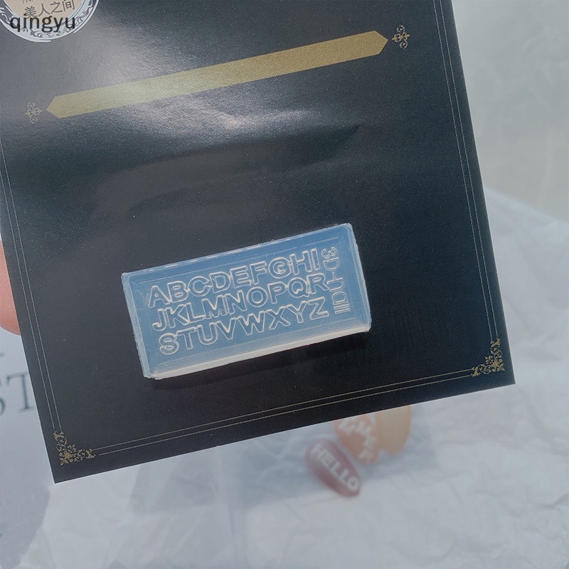 1 Khuôn Trang Trí Móng Tay Bằng Silicone Hình Chữ Cái 3D DIY