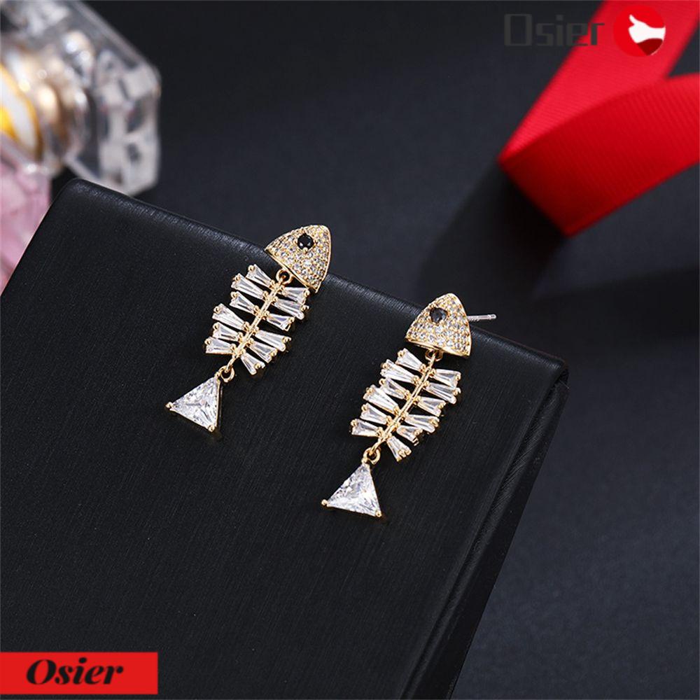 Khuyên Tai Hình Cá OSIER1 Cho Nữ|Bông Tai Dạng Kẹp Thiết Kế Thanh Lịch