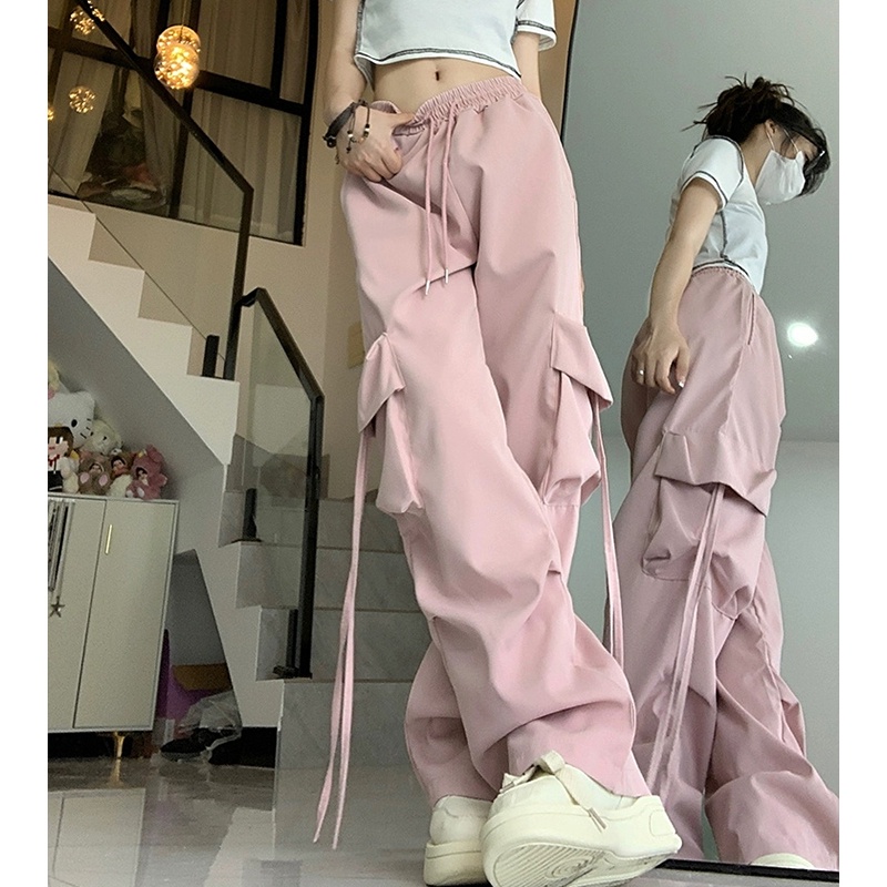 HANLU Quần Short Thể Thao Dopamine Phong Cách Retro Mỹ Mới Cho Nữ