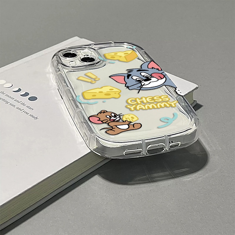 Ốp Điện Thoại Silicone Mềm Trong Suốt Chống Sốc In Hình Mèo Và Chuột Dễ Thương Cho IPhone 14 13 12 11 Pro Max XS X XR 8 + 7 Plus