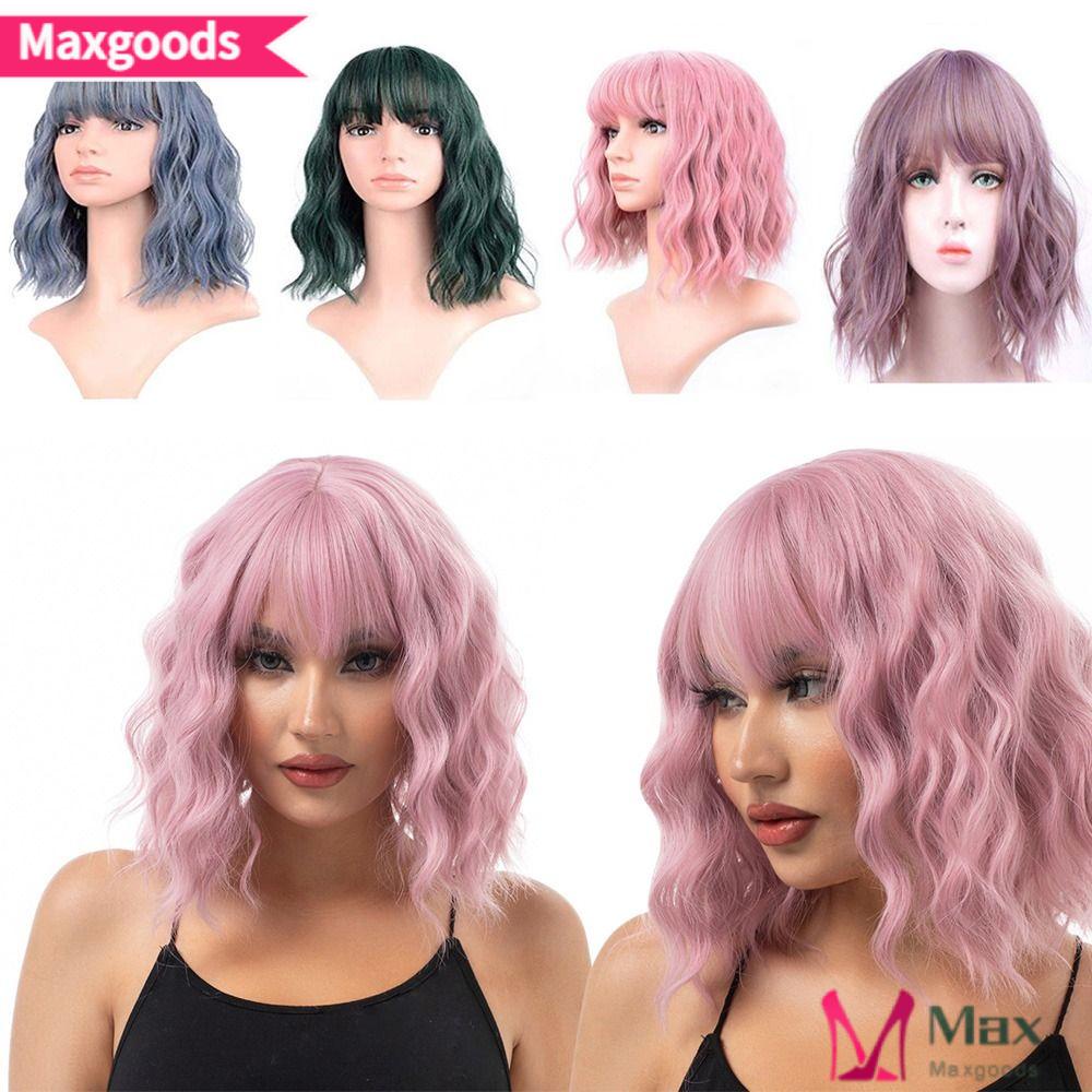 Bộ Tóc Giả Dài Xoăn Dày Màu Hồng Thời Trang Dành Cho Nữ