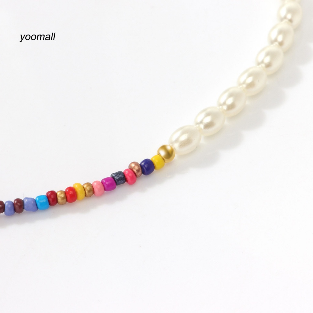 Vòng cổ Hạt Ngọc Trai Nhân Tạo Nhiều Màu Phong Cách Bohemian Cho Nữ