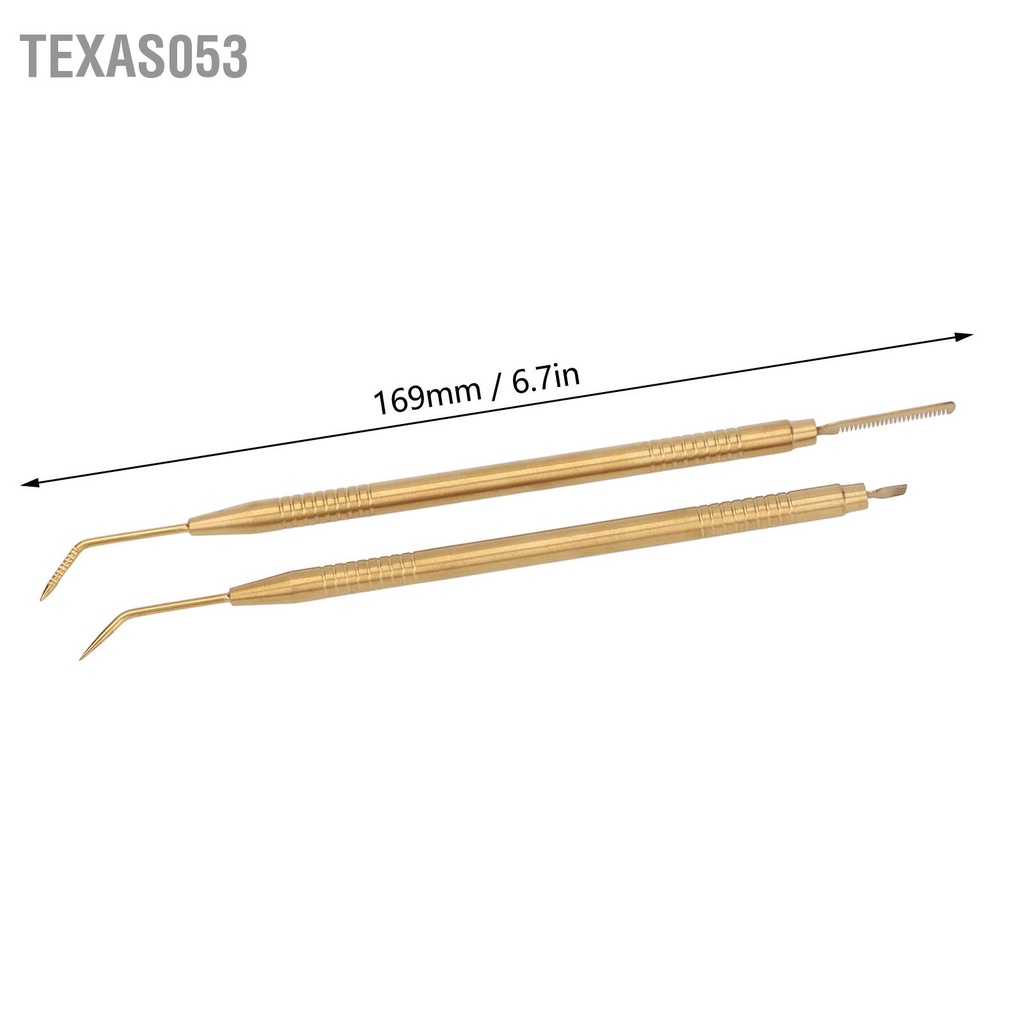 Texas053 2 cái Dụng cụ tách lông mi bằng thép không gỉ hai đầu với lược